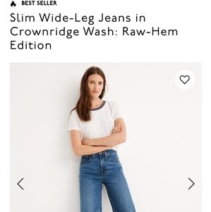 Madewell Slim wide leg size 29